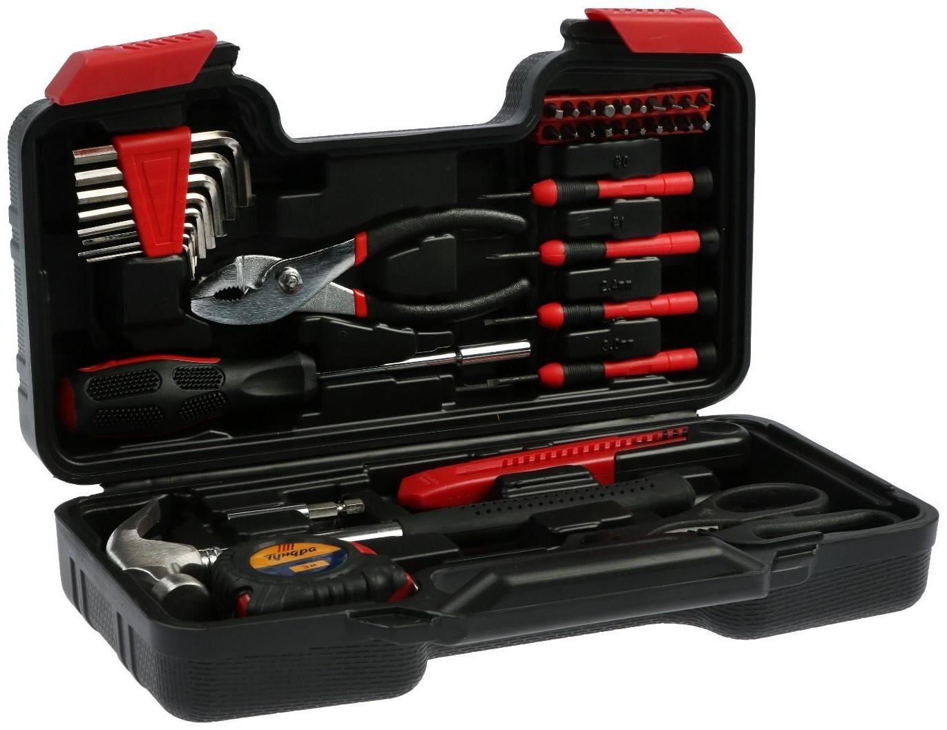 Набор инструментов в подарочном кейсе к 23 февраля ТУНДРА, 39 предметов