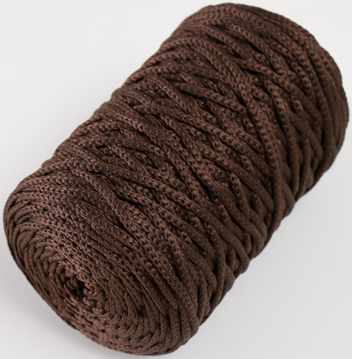 Шнур для вязания 100% полиэфир 3мм 100м/200±20гр (11-шоколад)