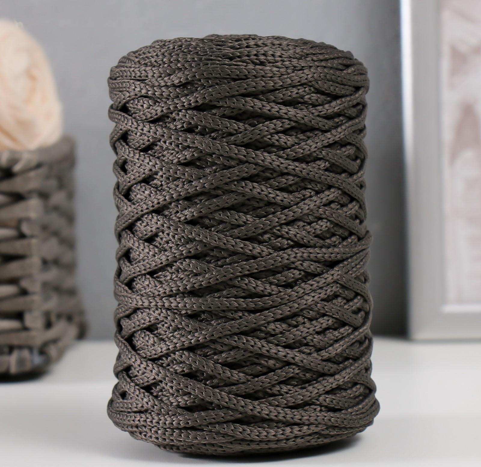 Шнур для вязания 100% полиэфир 3мм 100м/200±20гр (12-темно-серый)