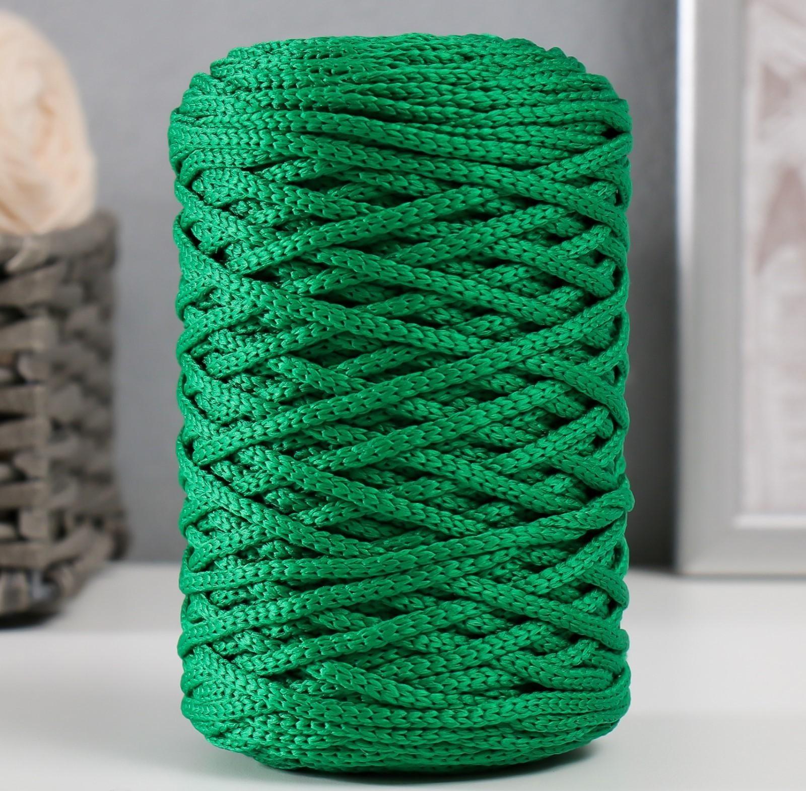 Шнур для вязания 100% полиэфир 3мм 100м/200±20гр (25-зеленый)
