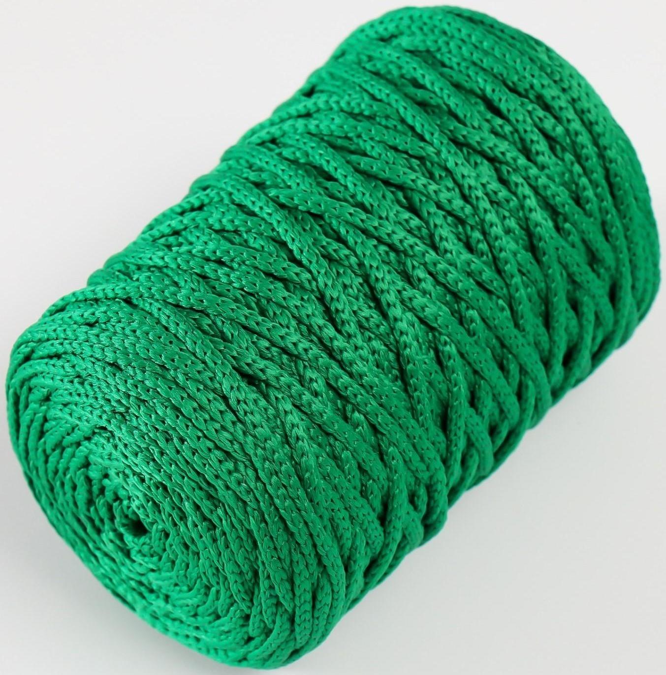Шнур для вязания 100% полиэфир 3мм 100м/200±20гр (25-зеленый)