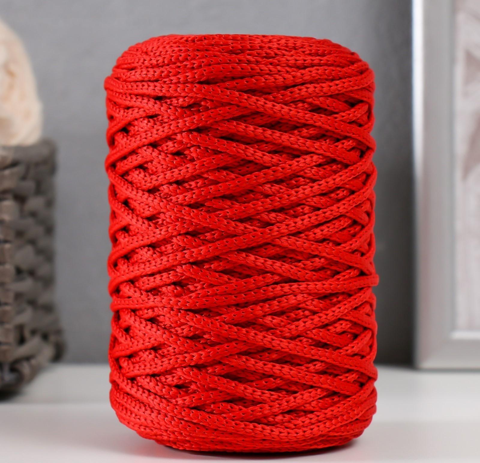 Шнур для вязания 100% полиэфир 3мм 100м/200±20гр (27-красный)