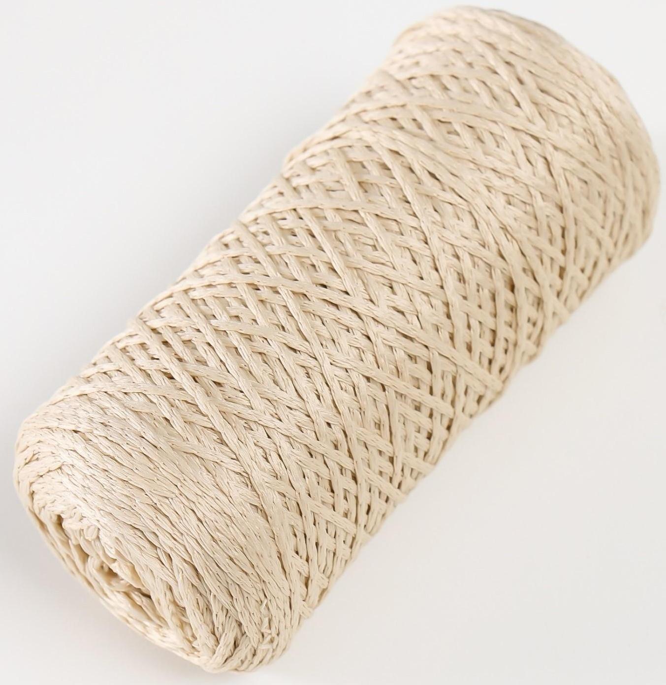 Шнур для вязания 100% полиэфир 1мм 200м/75±10гр (03-светло-бежевый)