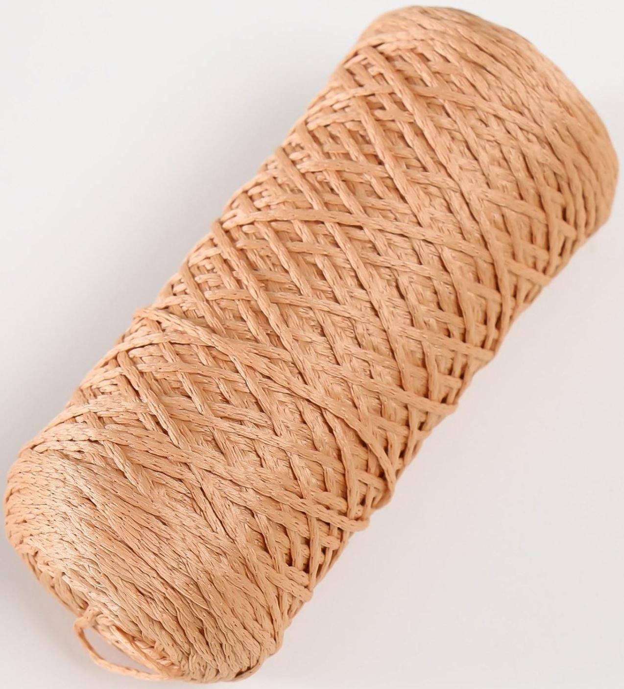 Шнур для вязания 100% полиэфир 1мм 200м/75±10гр (05-розово-бежевый)