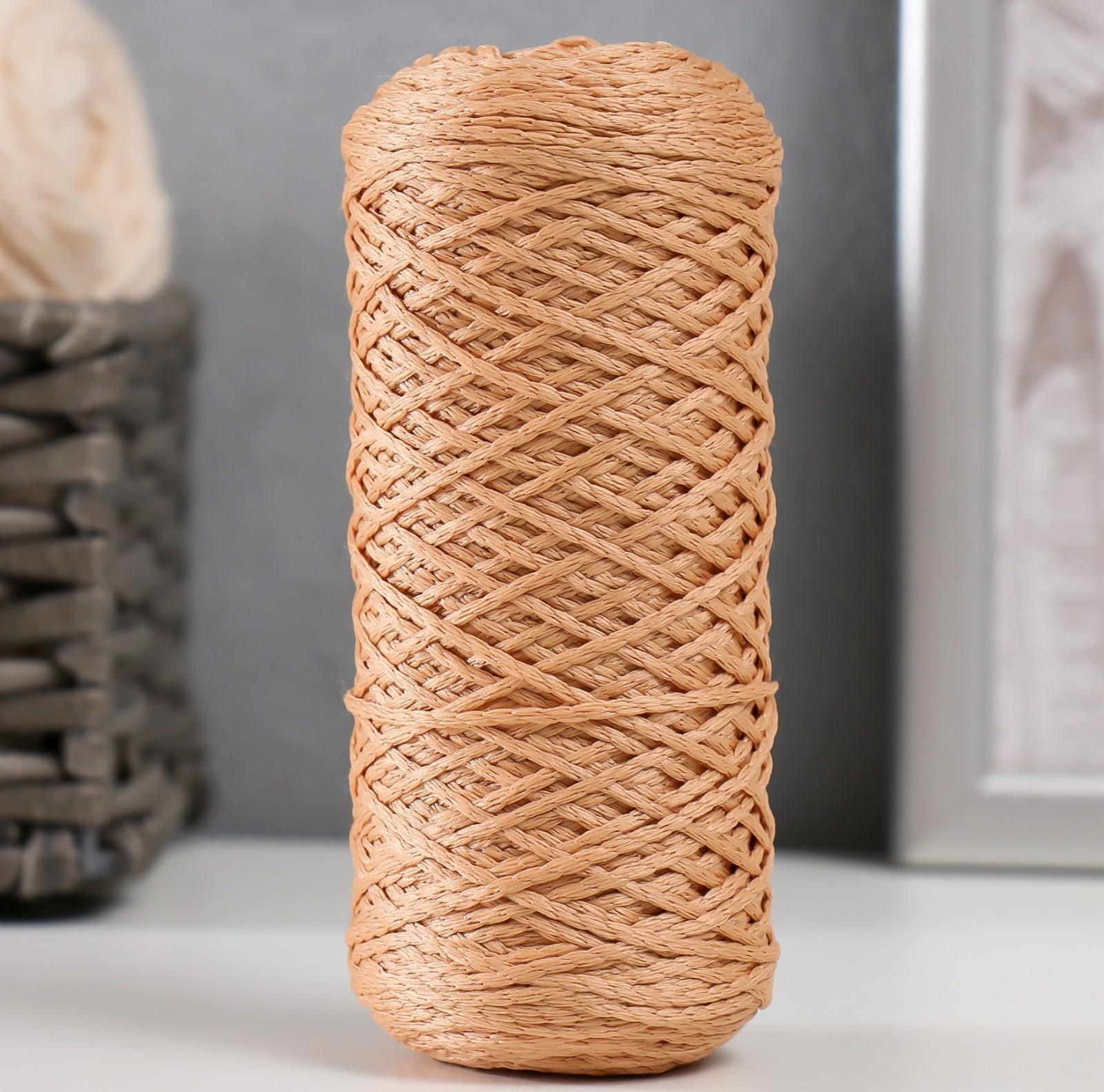 Шнур для вязания 100% полиэфир 1мм 200м/75±10гр (05-розово-бежевый)