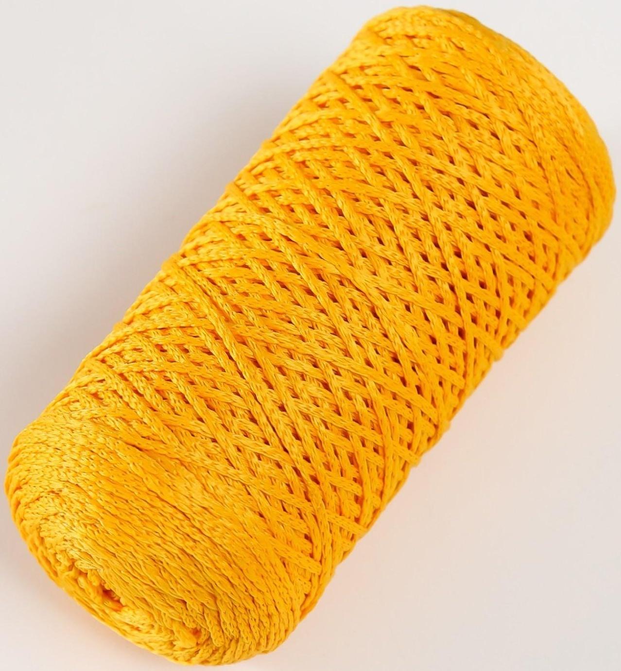 Шнур для вязания 100% полиэфир 1мм 200м/75±10гр (08-желтый)