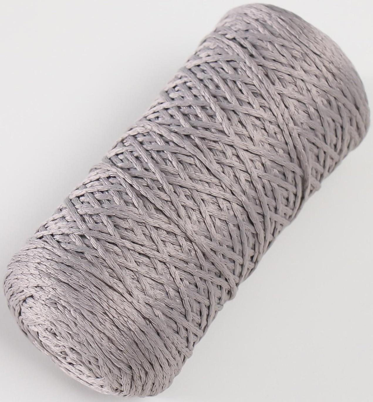 Шнур для вязания 100% полиэфир 1мм 200м/75±10гр (14-светло-серый)