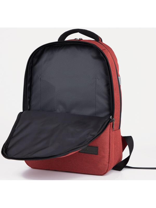 Рюкзак на молнии, наружный карман, цвет красный