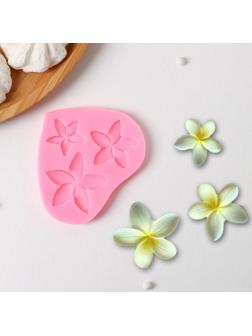 Молд «Плюмерия», 9×8×0,8 см, цвет розовый