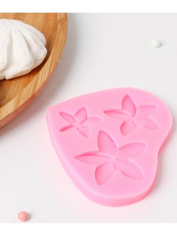 Молд «Плюмерия», 9×8×0,8 см, цвет розовый