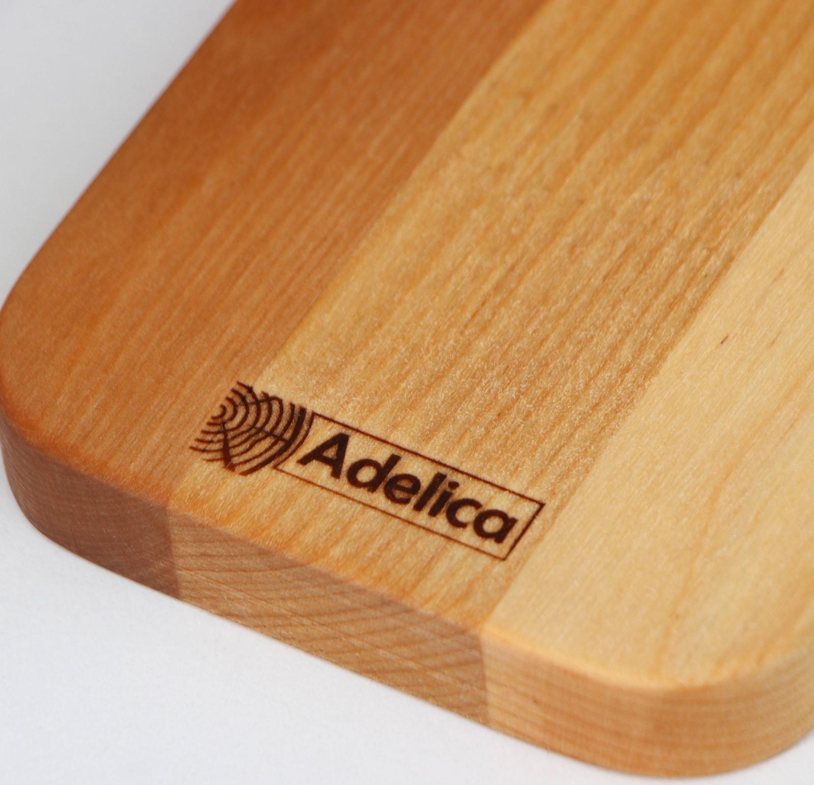 Доска разделочная Adelica, пропитана минеральным маслом, с шильдиком, 40×10×1,8 см, береза