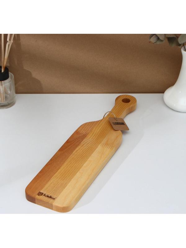 Доска разделочная Adelica, пропитана минеральным маслом, с шильдиком, 40×10×1,8 см, береза