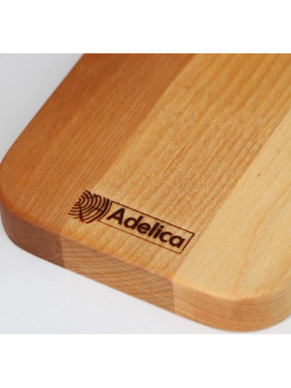 Доска разделочная Adelica, пропитана минеральным маслом, с шильдиком, 40×10×1,8 см, береза