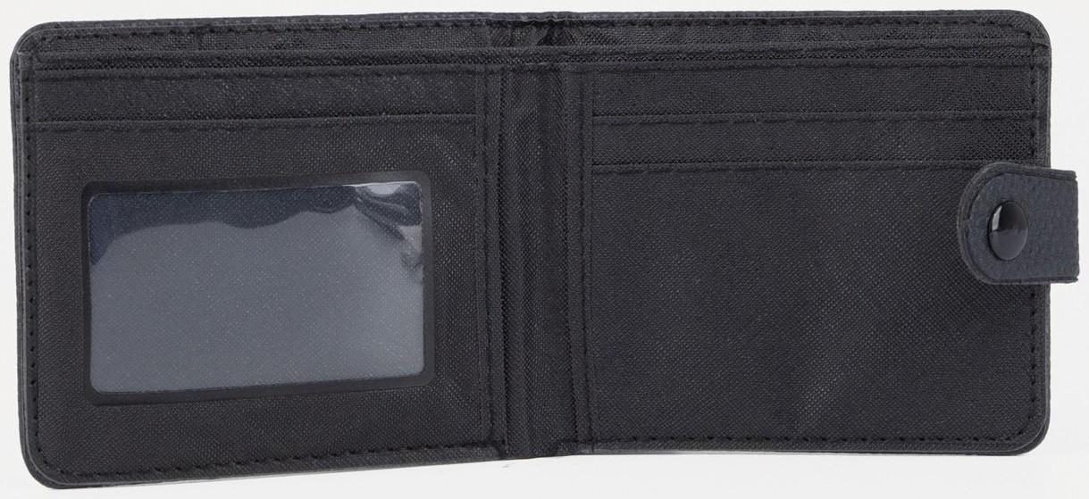 Портмоне на кнопке, для купюр, для карт, цвет чёрный