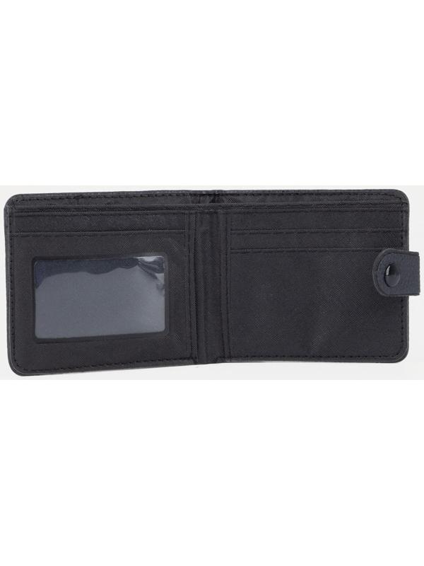 Портмоне на кнопке, для купюр, для карт, цвет чёрный