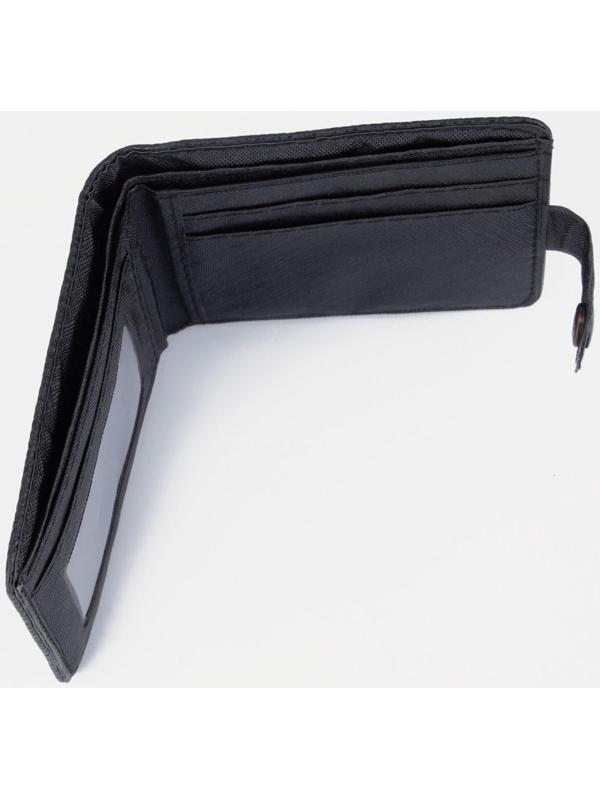 Портмоне на кнопке, для купюр, для карт, цвет чёрный