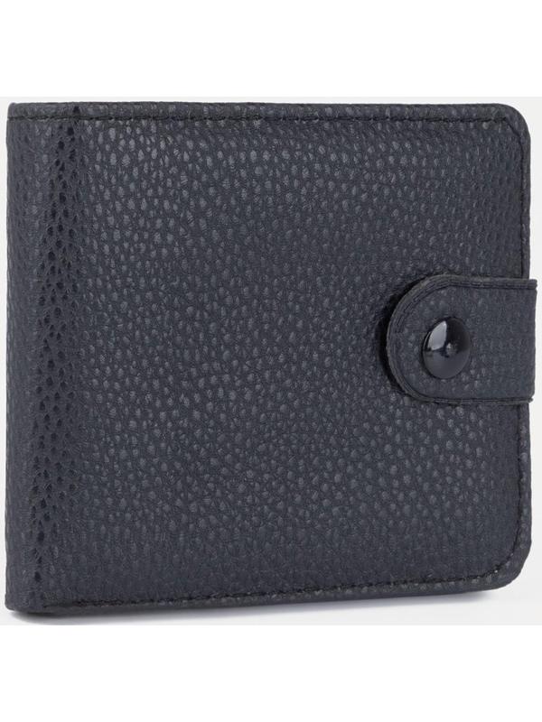 Портмоне на кнопке, для купюр, для карт, цвет чёрный