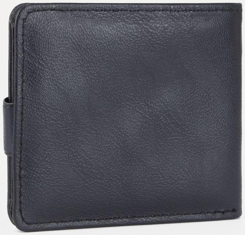 Портмоне на кнопке, для купюр, для карт, для монет, цвет чёрный