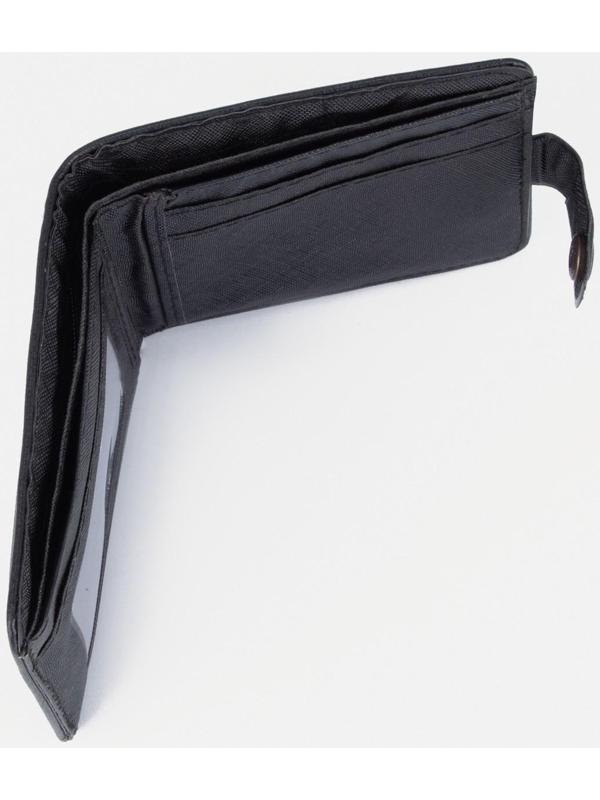 Портмоне на кнопке, для купюр, для карт, для монет, цвет чёрный