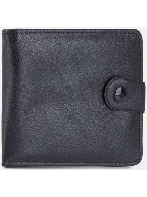 Портмоне на кнопке, для купюр, для карт, для монет, цвет чёрный