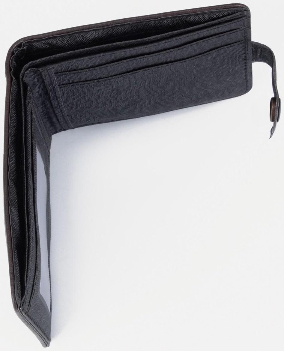 Портмоне на кнопке, для купюр, для карт, для монет, цвет коричневый