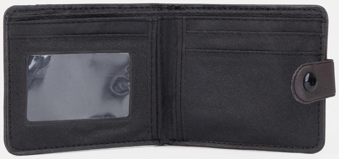 Портмоне на кнопке, для купюр, для карт, для монет, цвет коричневый