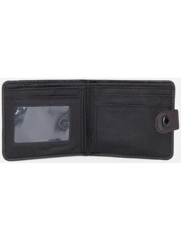 Портмоне на кнопке, для купюр, для карт, для монет, цвет коричневый