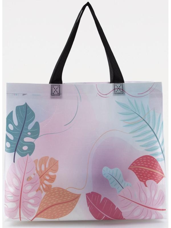 Сумка хозяйственная без застёжки, цвет белый/розовый