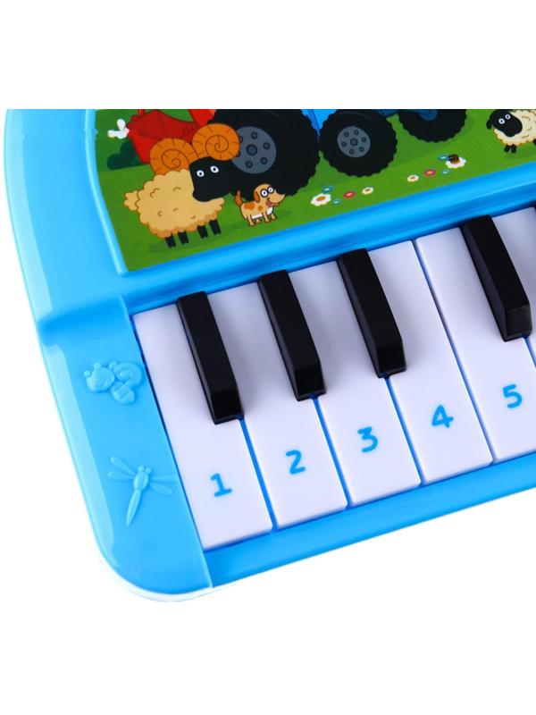 Музыкальное пианино «Синий трактор», звук, цвет синий