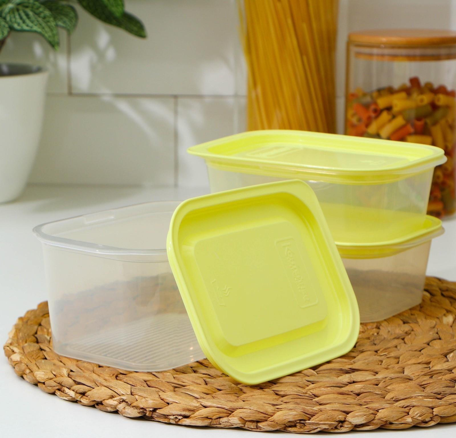 Набор контейнеров пищевых с паровыпуском, 3 шт: 750 мл; 500 мл; 500 мл, прямоугольные, цвет МИКС