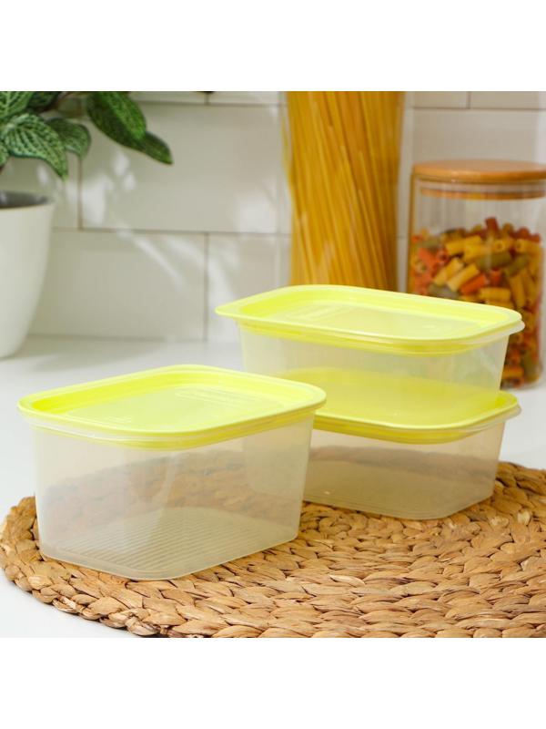 Набор контейнеров пищевых с паровыпуском, 3 шт: 750 мл; 500 мл; 500 мл, прямоугольные, цвет МИКС