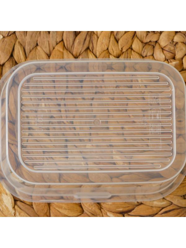 Набор контейнеров пищевых с паровыпуском, 3 шт: 750 мл; 500 мл; 500 мл, прямоугольные, цвет МИКС