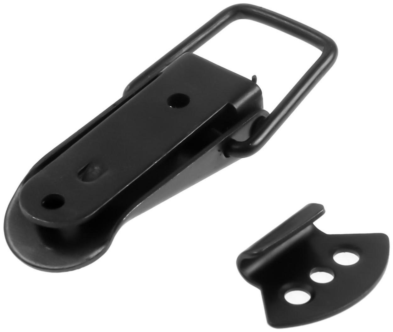 Замок-защелка на ящик, 5,5 см, железный, цвет черный,10 шт