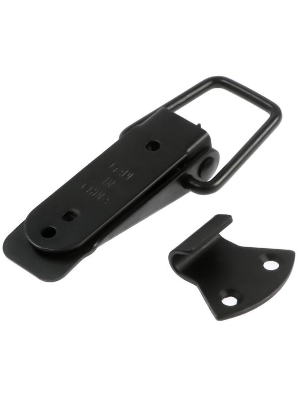 Замок-защелка на ящик, 7,5 см, железный, цвет черный,10 шт