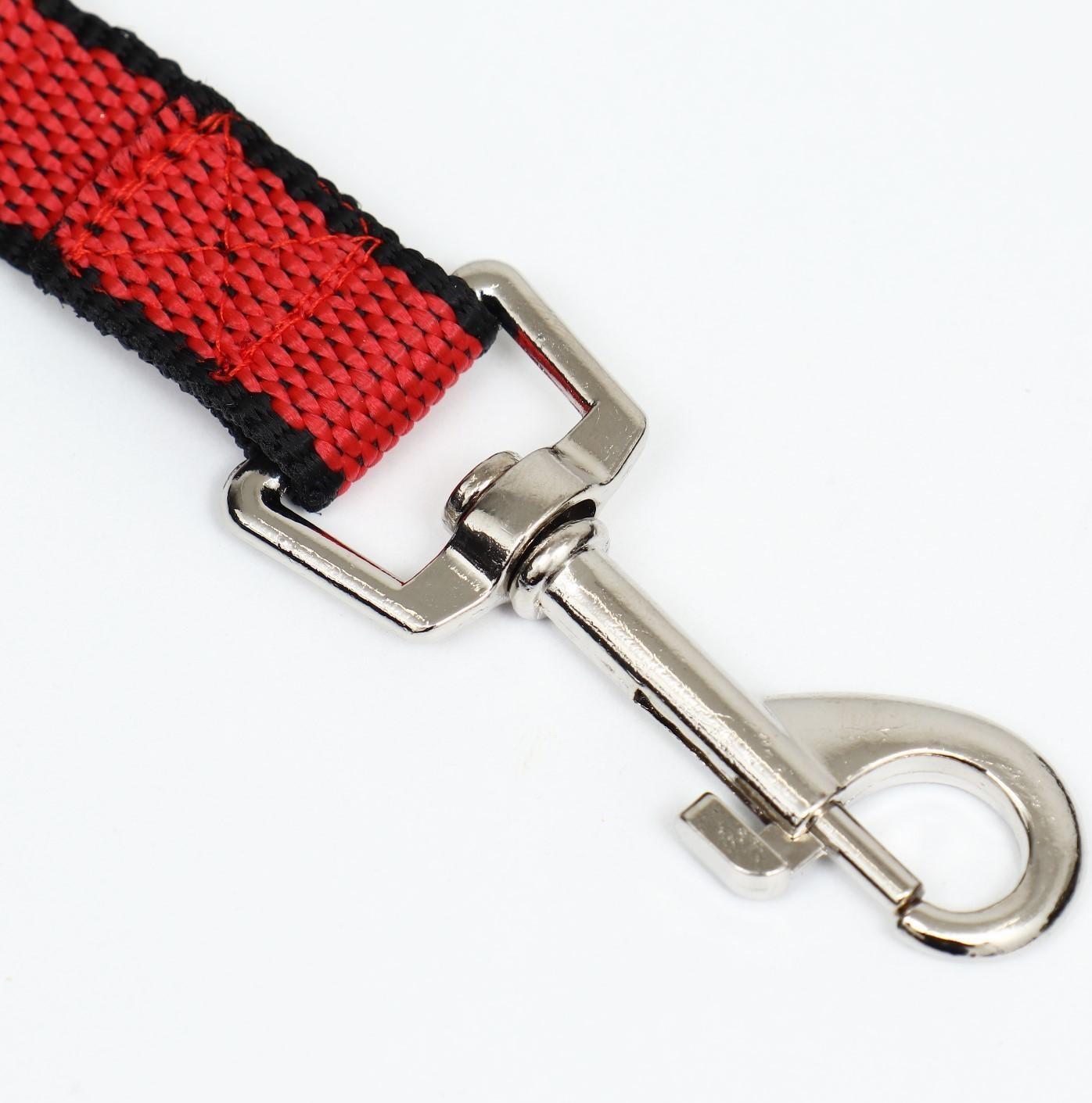 Поводок 2 м х 2 см, красно-чёрный