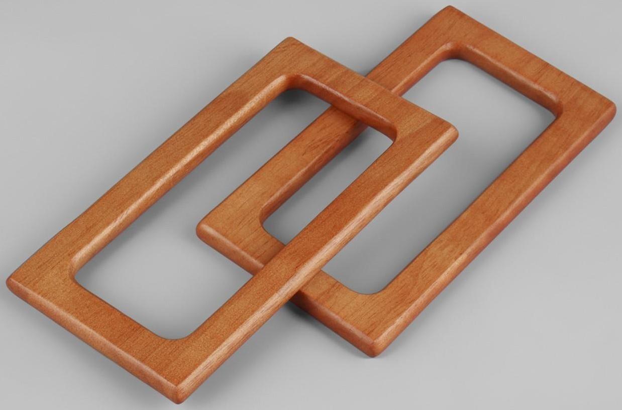 Ручки для сумки деревянные, 15 × 8 см, 2 шт, цвет светло-коричневый