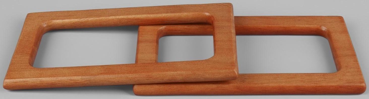 Ручки для сумки деревянные, 15 × 8 см, 2 шт, цвет светло-коричневый
