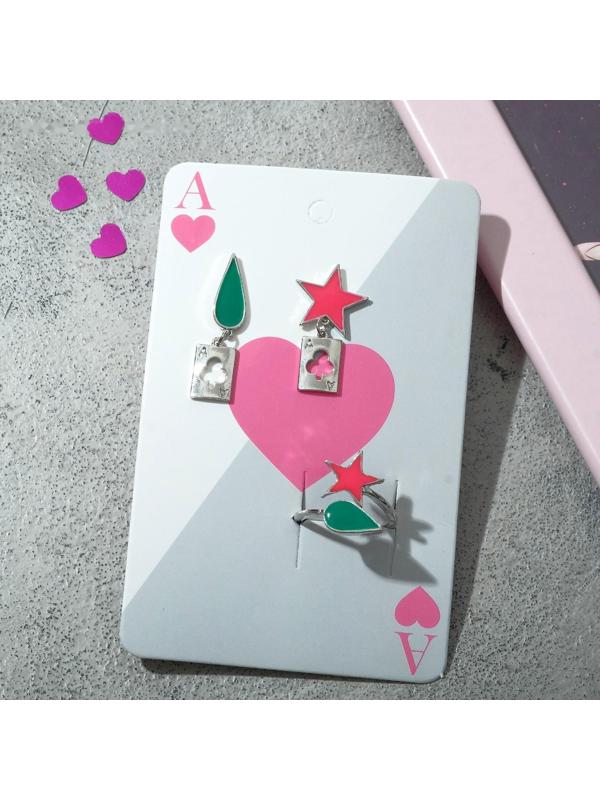 Набор: серьги, кольцо 