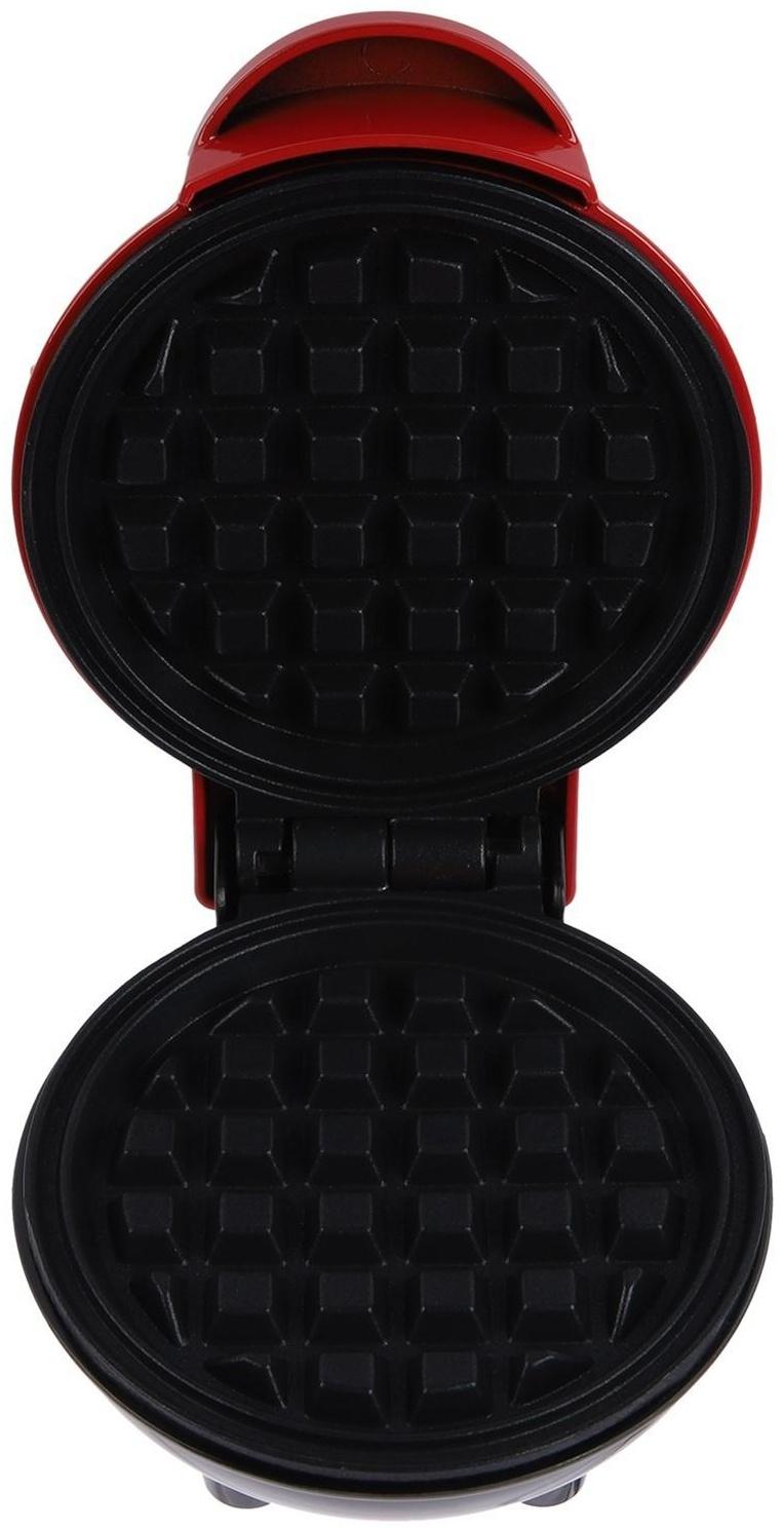 Электровафельница WV-01, 350 Вт, венские вафли, антипригарное покрытие, красная