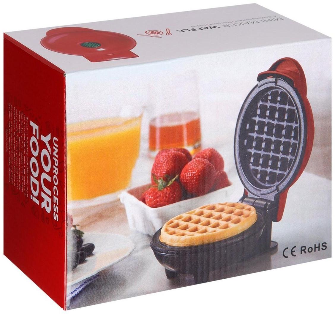 Электровафельница WV-01, 350 Вт, венские вафли, антипригарное покрытие, красная