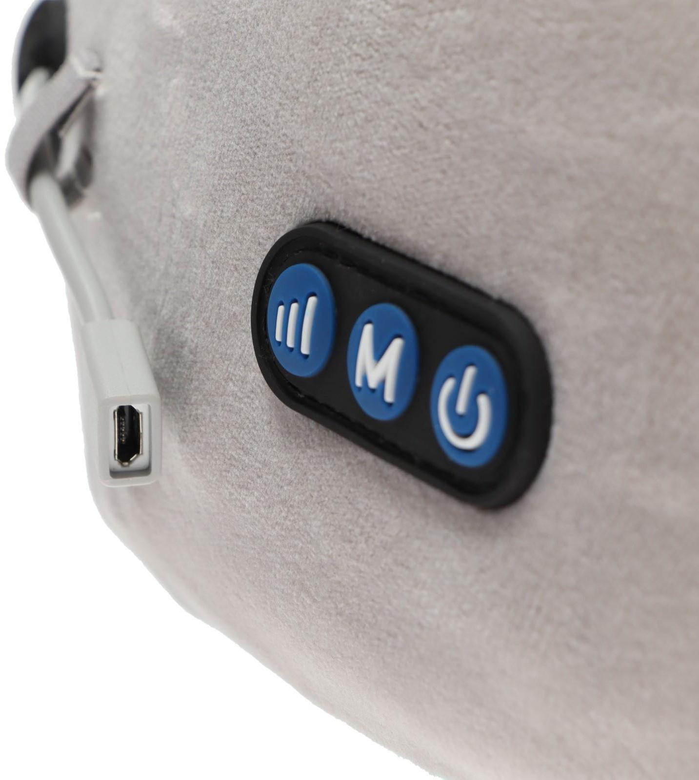 Массажная подушка Bradex KZ 0558-n, 3режима, обогрев, вибрация, эффект памяти, серо-зелёная