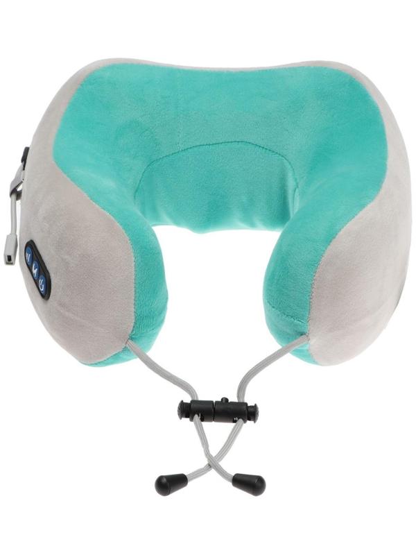 Массажная подушка Bradex KZ 0558-n, 3режима, обогрев, вибрация, эффект памяти, серо-зелёная