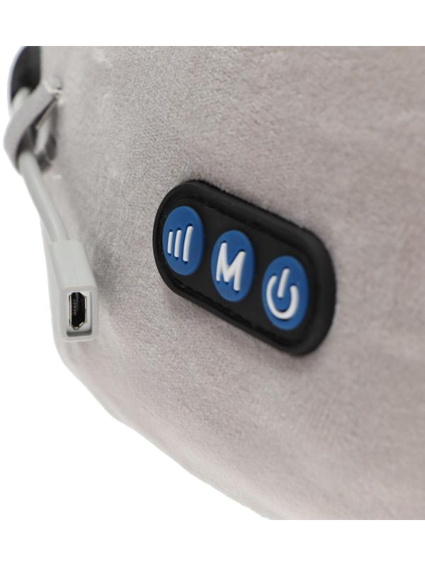 Массажная подушка Bradex KZ 0558-n, 3режима, обогрев, вибрация, эффект памяти, серо-зелёная