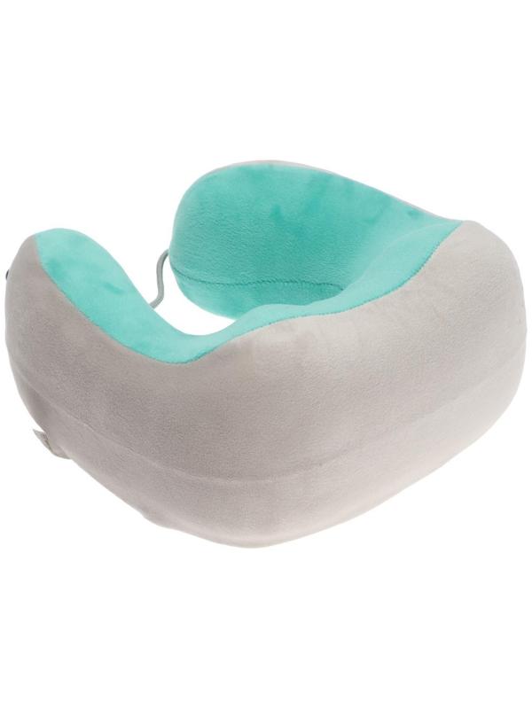 Массажная подушка Bradex KZ 0558-n, 3режима, обогрев, вибрация, эффект памяти, серо-зелёная