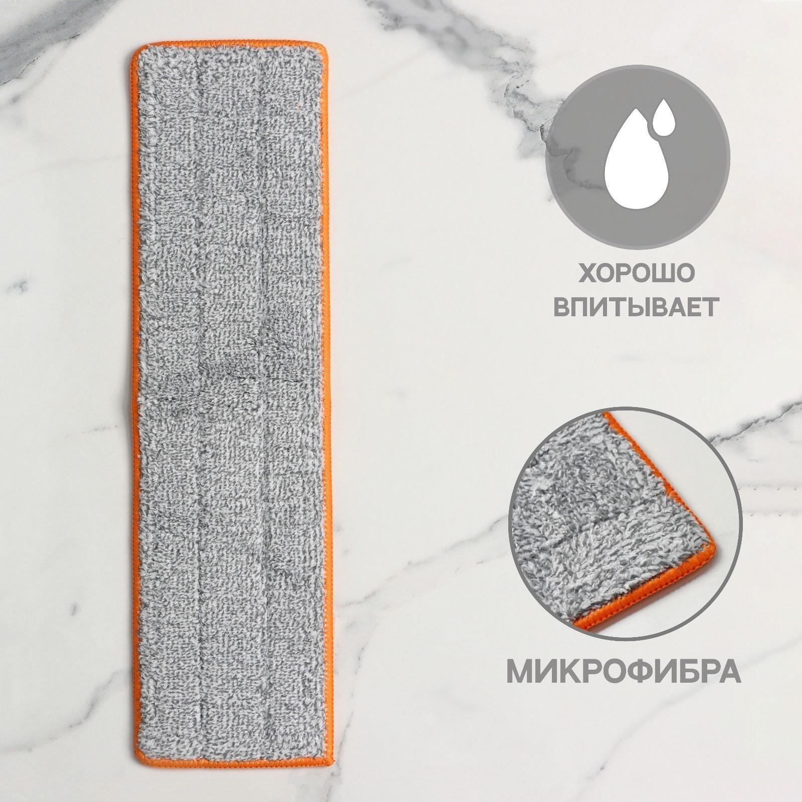 Насадка для швабры с отжимом Raccoon, 42×11,5 см, карманы с двух сторон, микрофибра