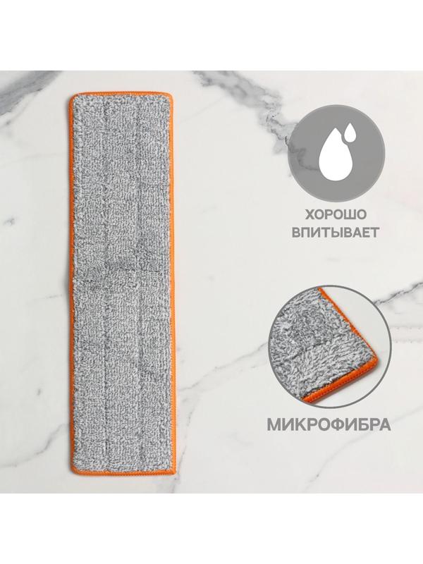 Насадка для швабры с отжимом Raccoon, 42×11,5 см, карманы с двух сторон, микрофибра