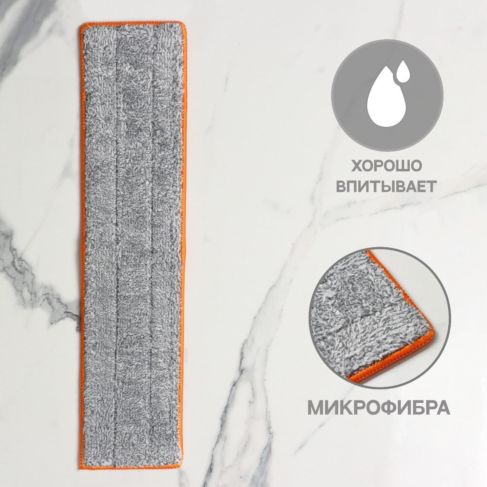 Насадка для швабры с отжимом Raccoon, 50×11,5 см, карманы с двух сторон, микрофибра