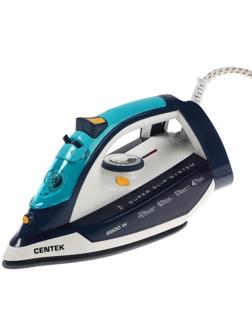Утюг Centek CT-2356, 2200 Вт, керамическая подошва, 250 мл, бело-голубой