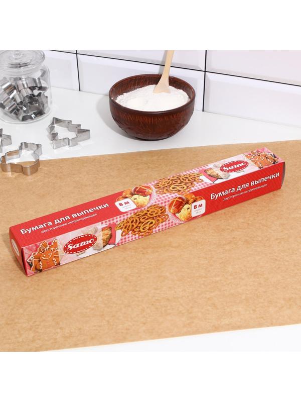 Пергамент силиконизированный, коричневый, жиростойкий, 38 см х 8 м