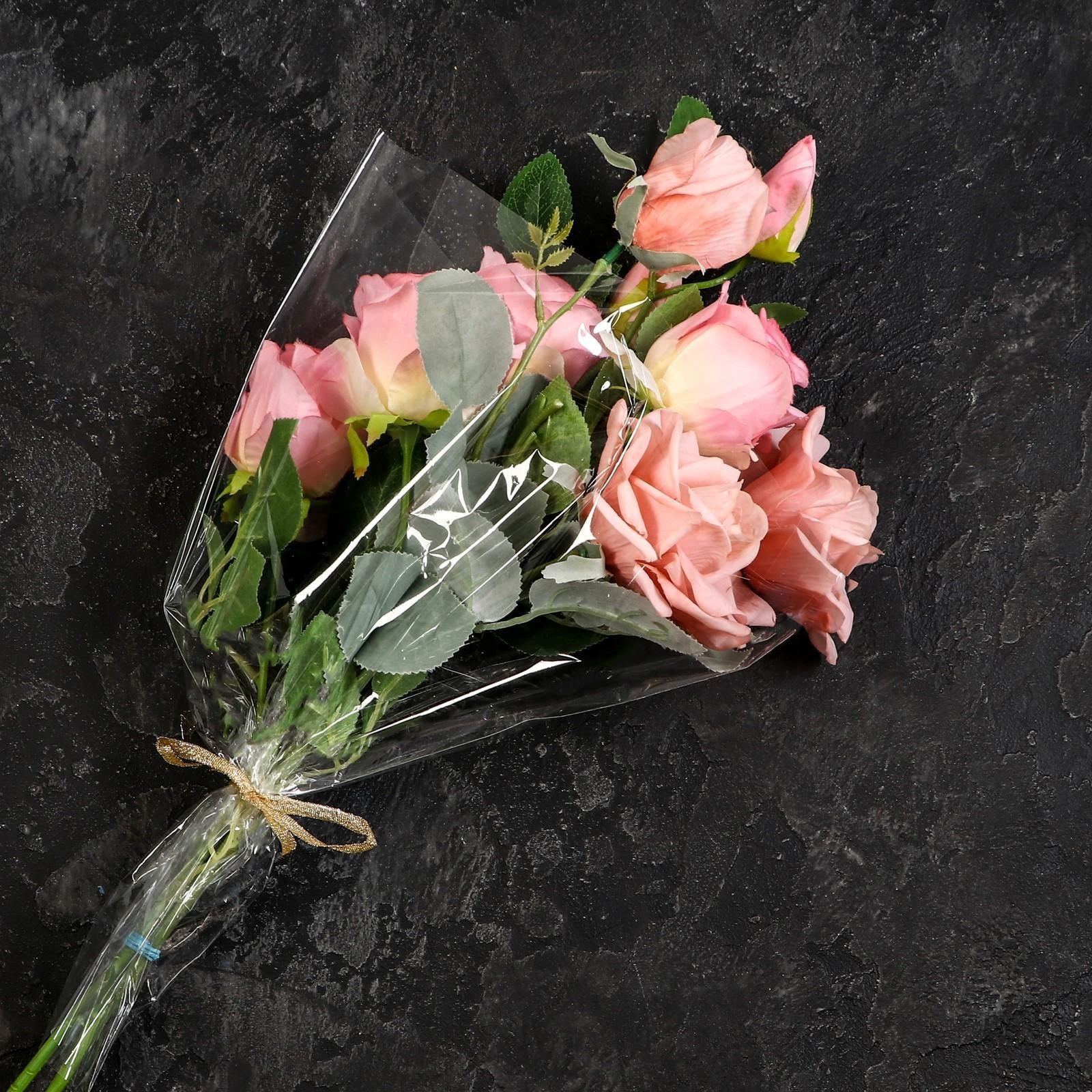 Пакет для цветов, конус, 6+23+40см, прозрачный